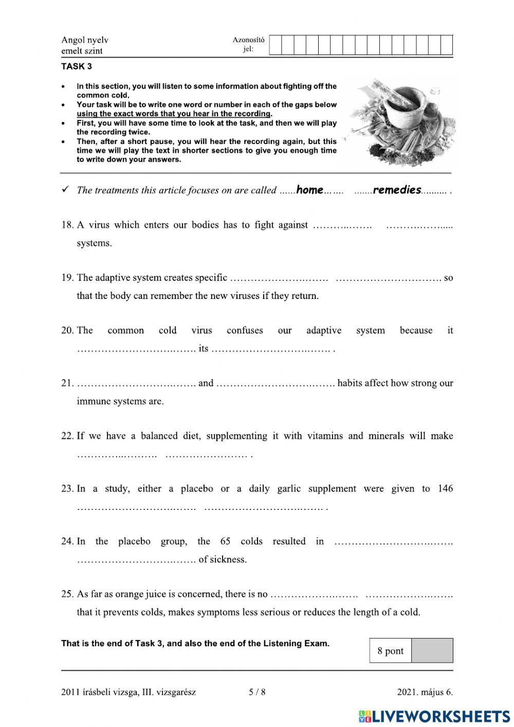 Angol érettségi listening 2021