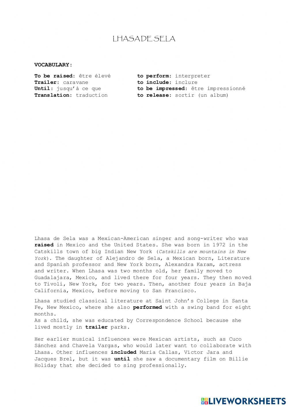 Who was Lhasa de Sela