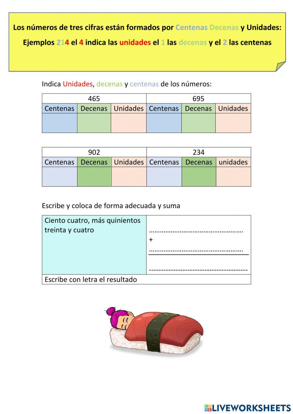 Centenas, decenas, unidades