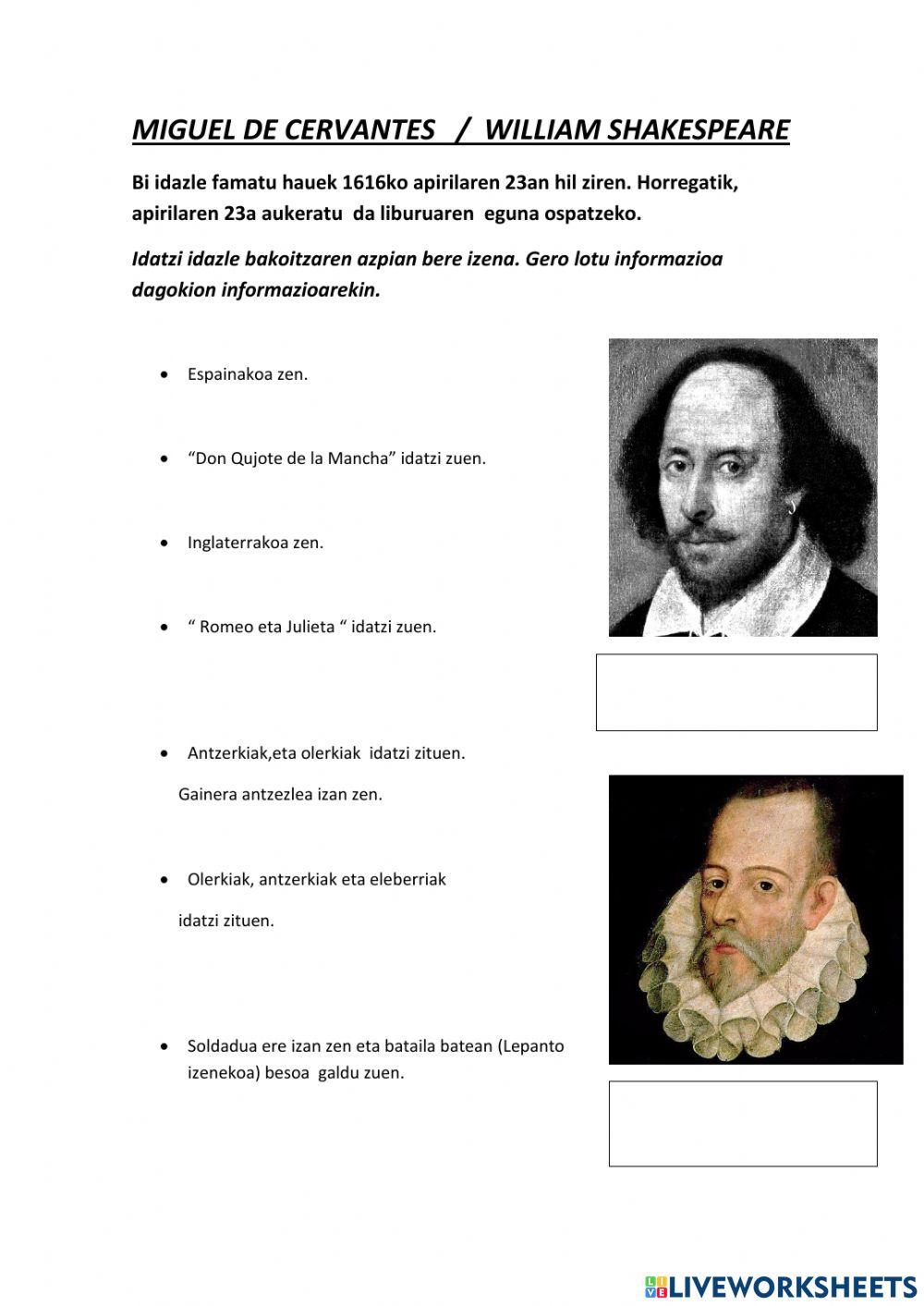 William Shakespeare - Miguel de Cervantes
