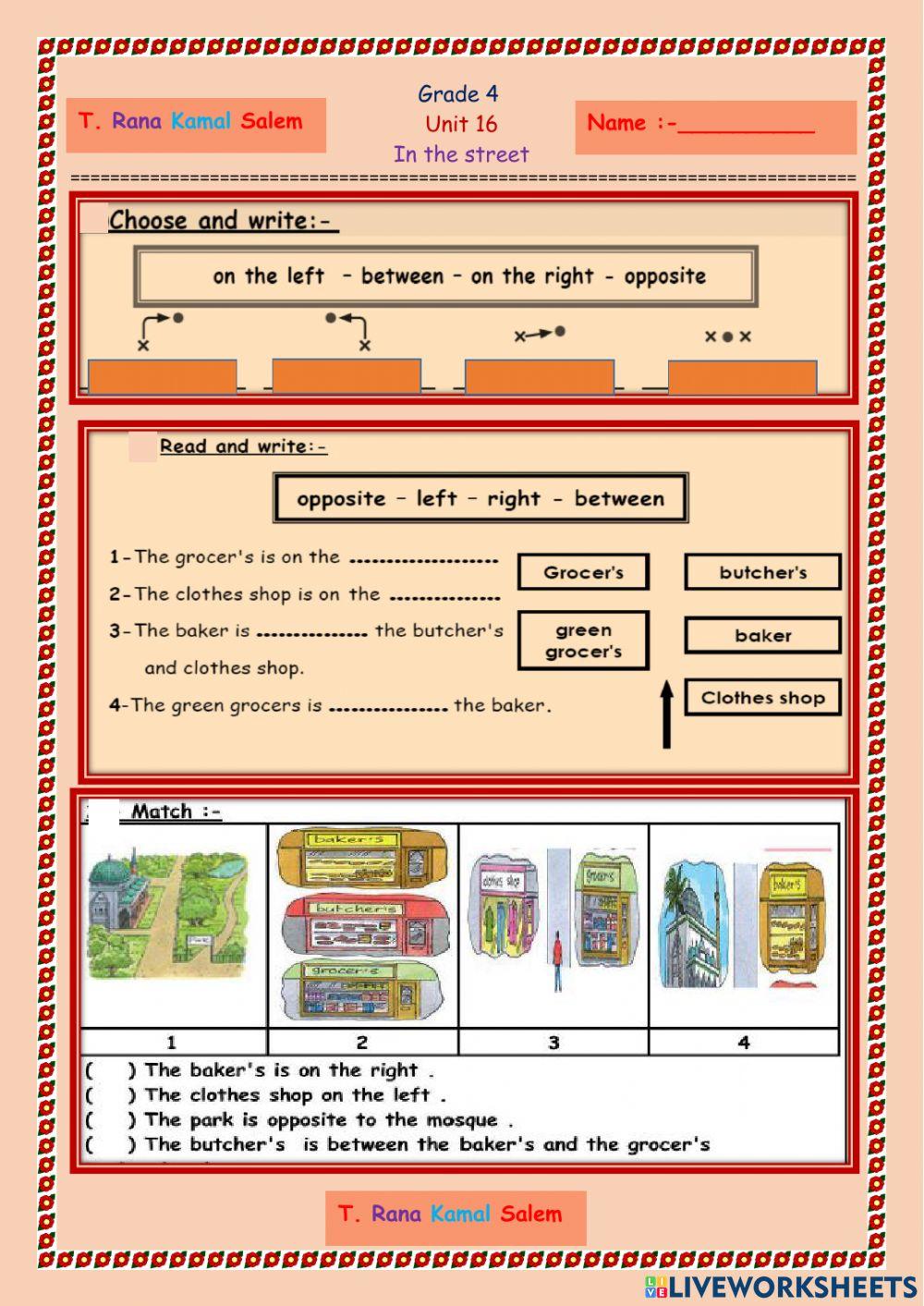 Grade4 Unit 16 In my street - T. Rana Kamal Salem