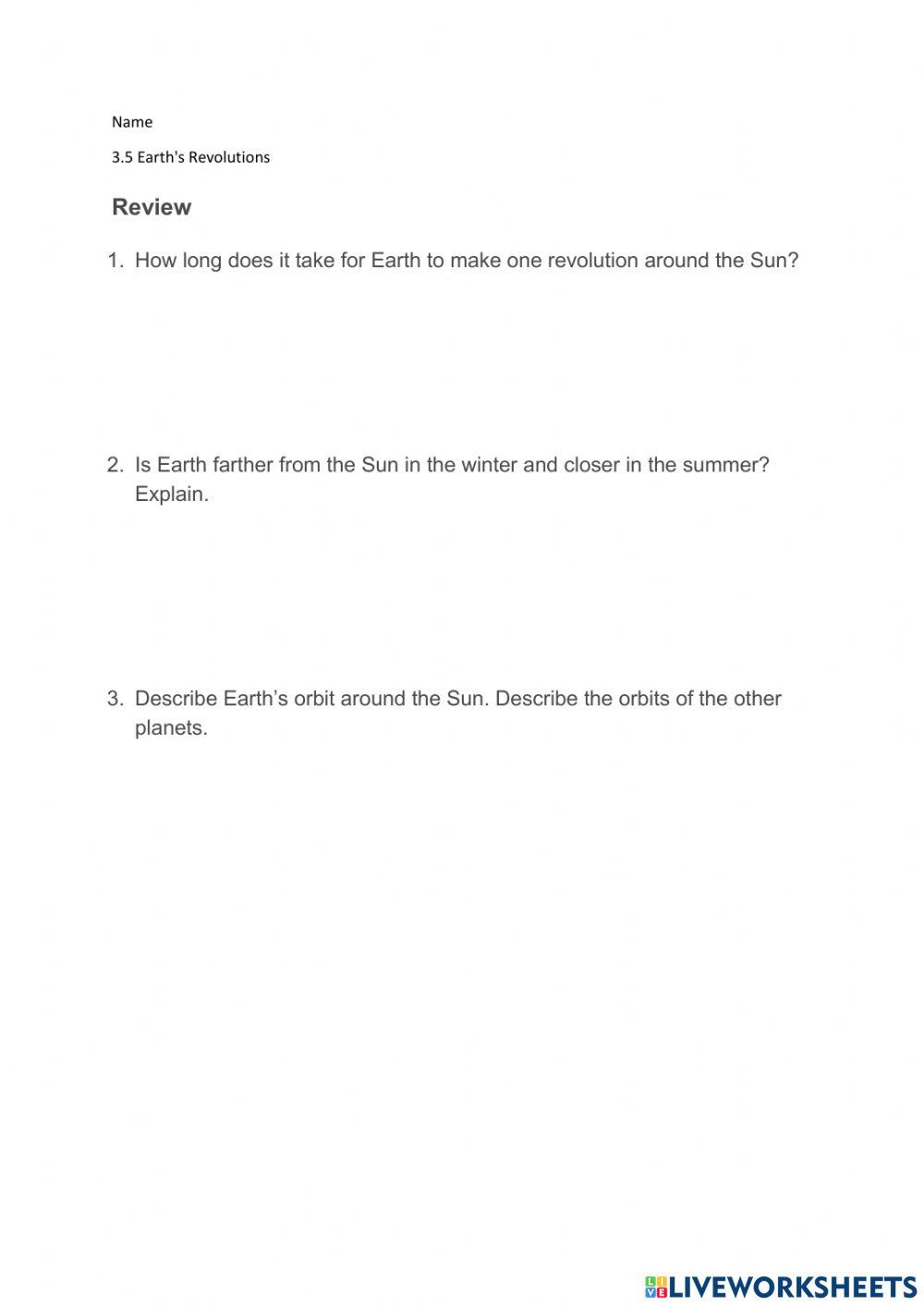 3.5 Earth's Revolutions