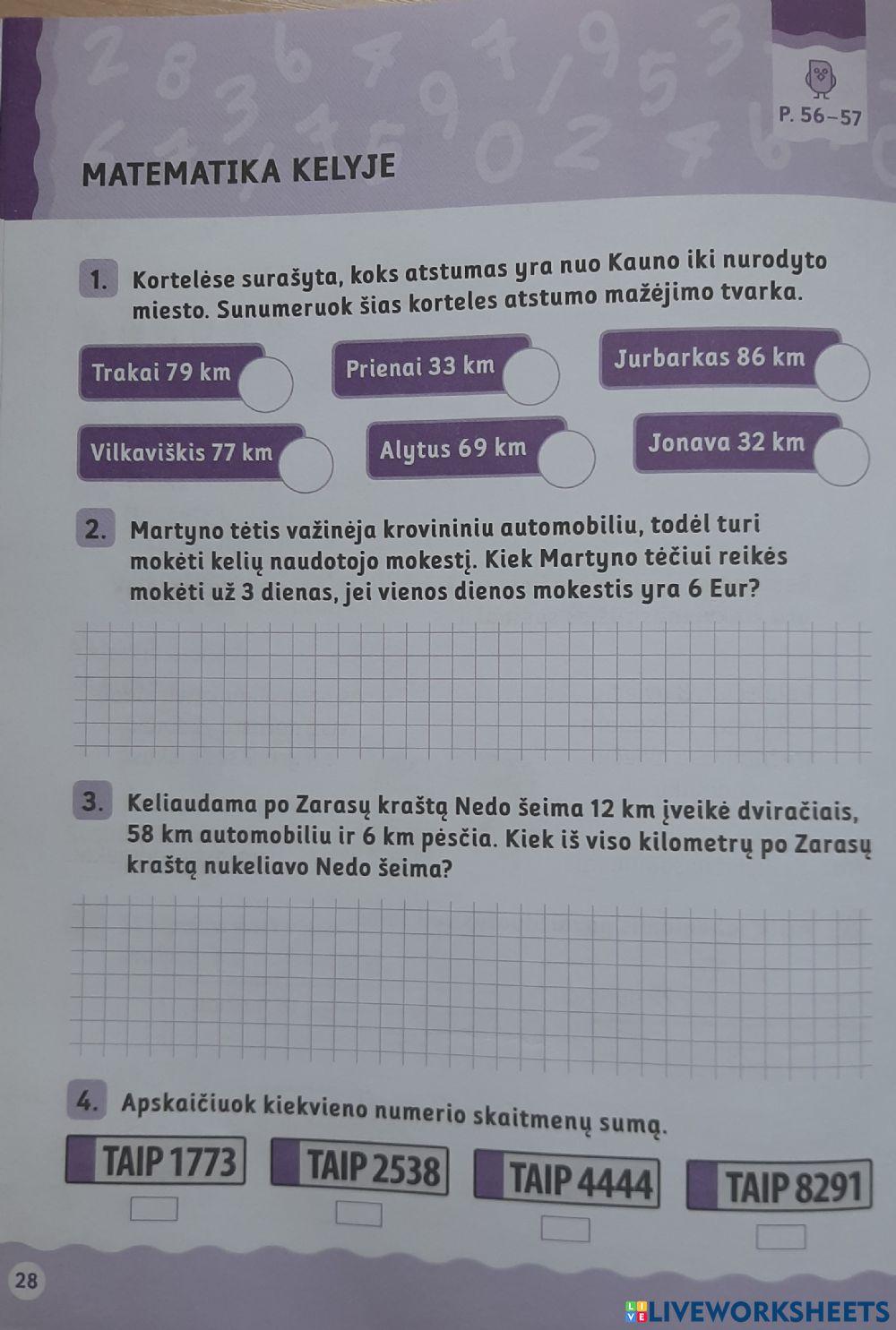 Matematika kelyje2kl