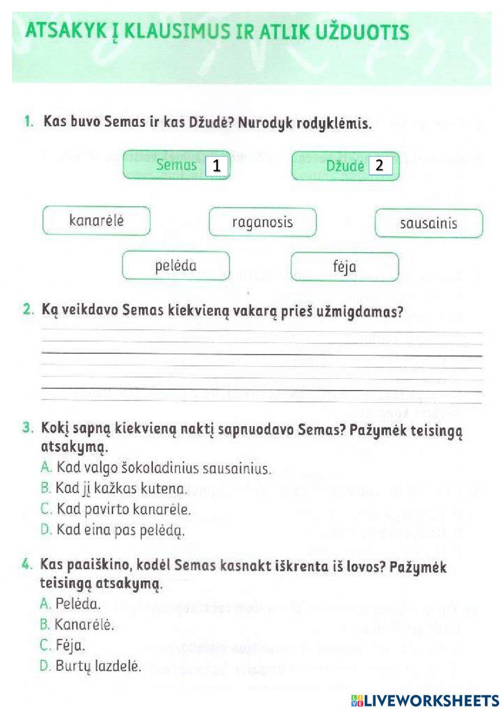 Teksto suvokimo testas nr 8