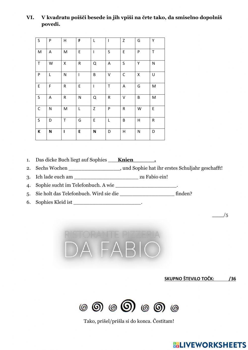 Eine Pizza für Sophie