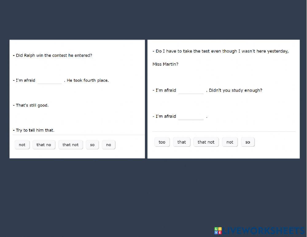 Conjunction in short answer