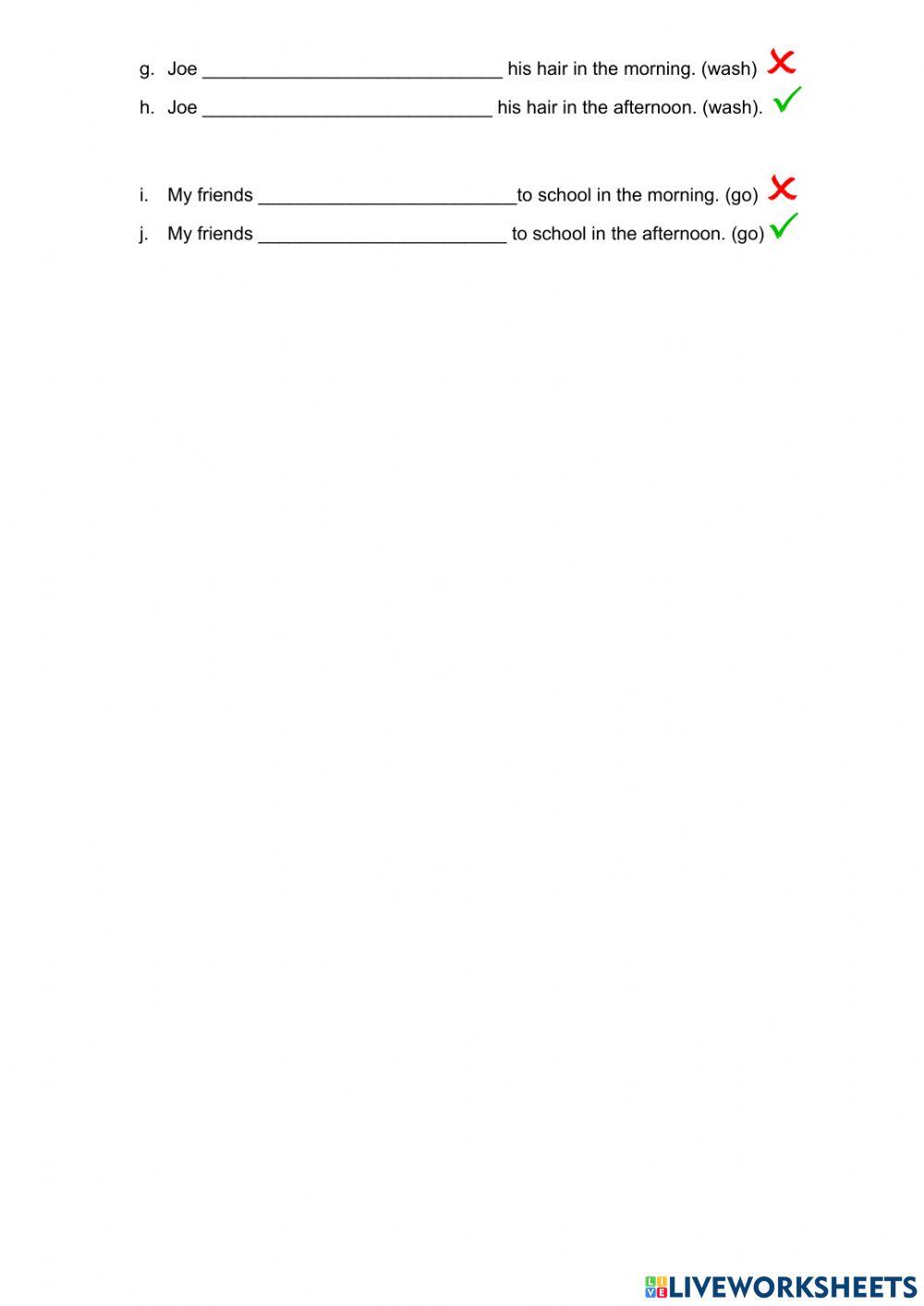 Present simple affirmative and negative