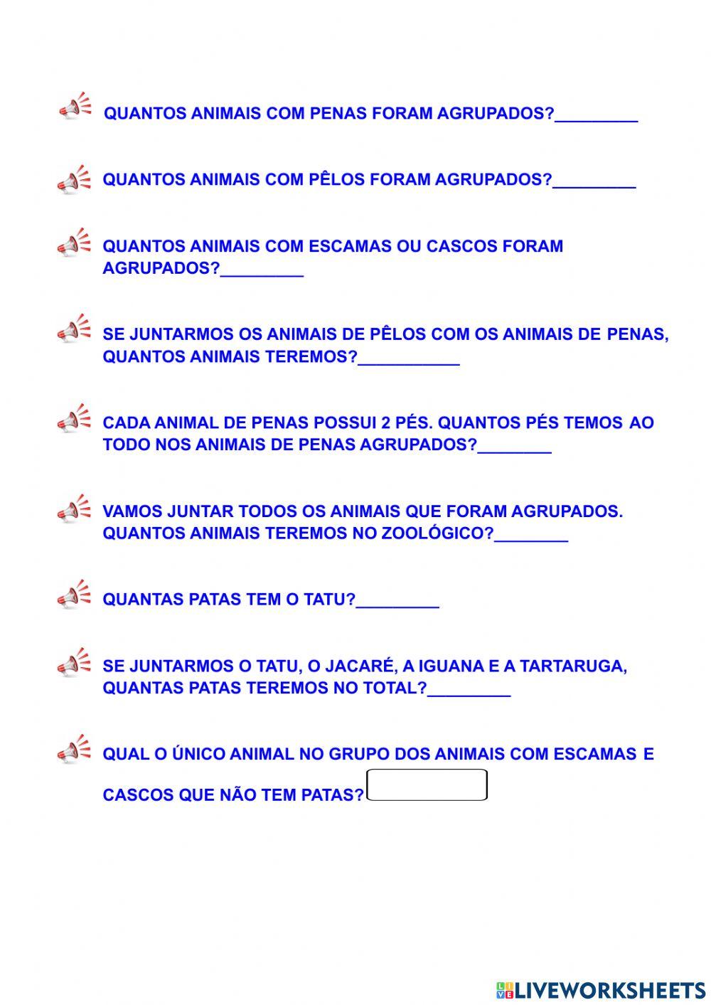 Problematização com animais