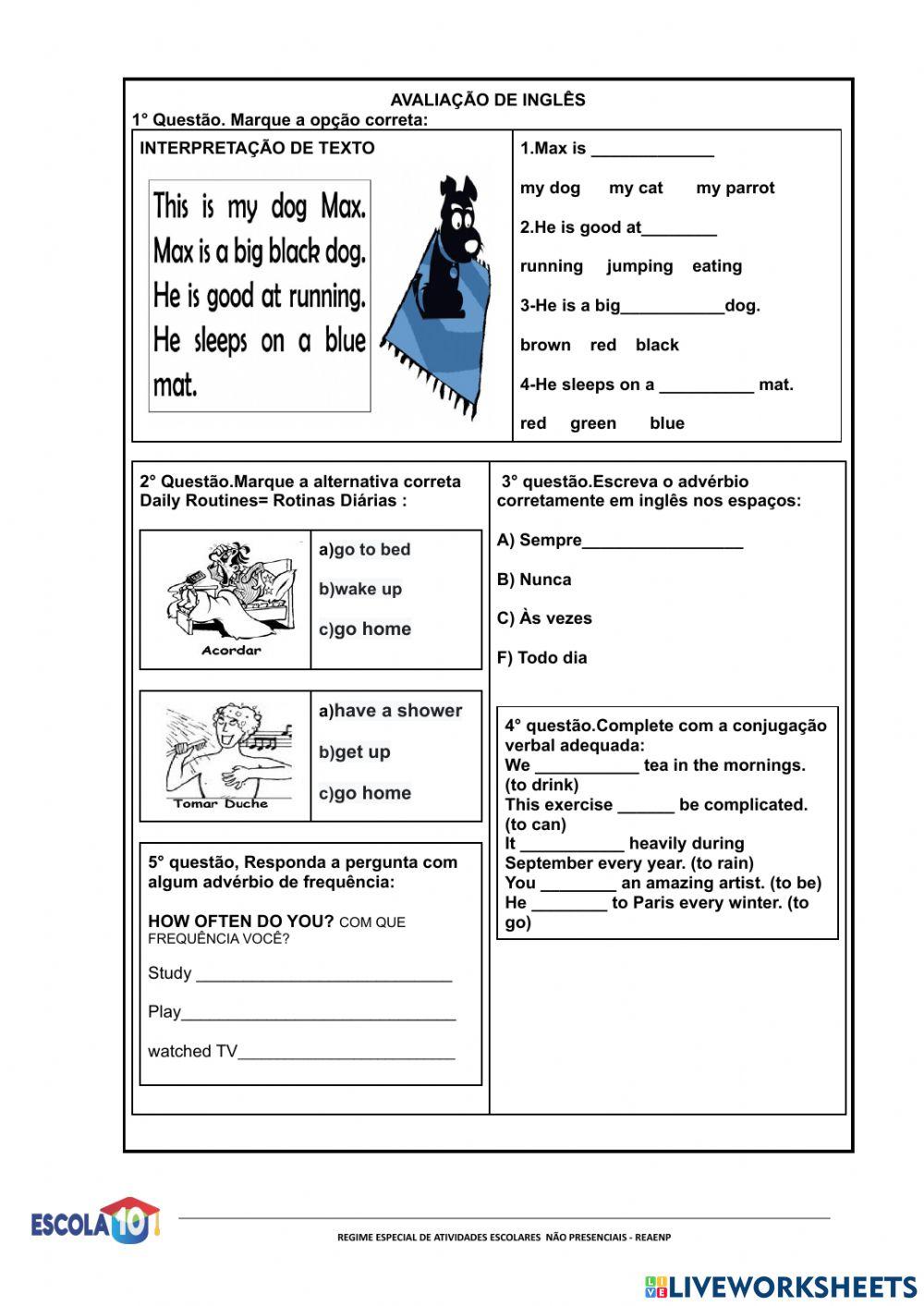 Inglês- 8° ano -Anaias -Revisão - 11-05 a 28-05