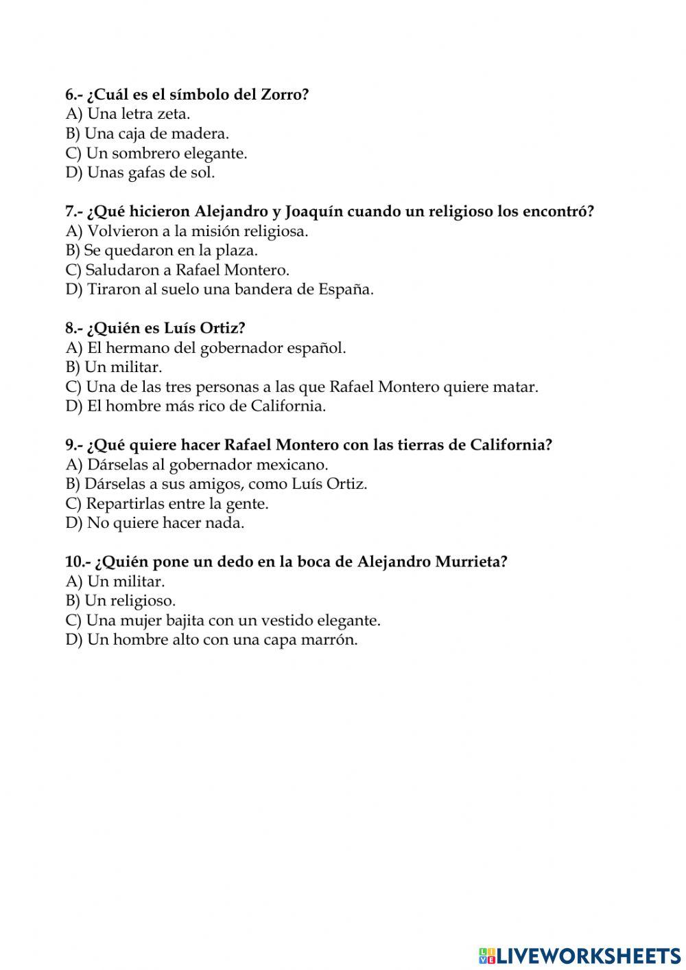 La máscara del Zorro Ficha 2 (1.1)