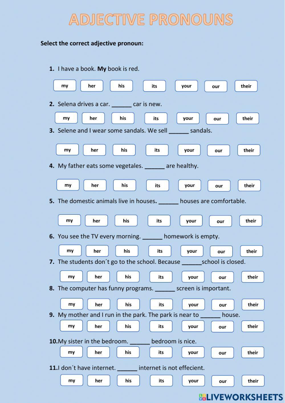 Possessive adjectives