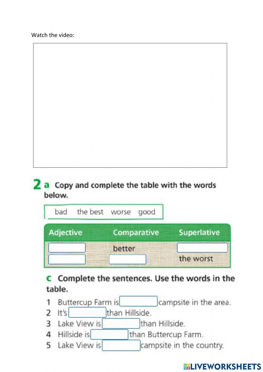 Comparatives and superlatives