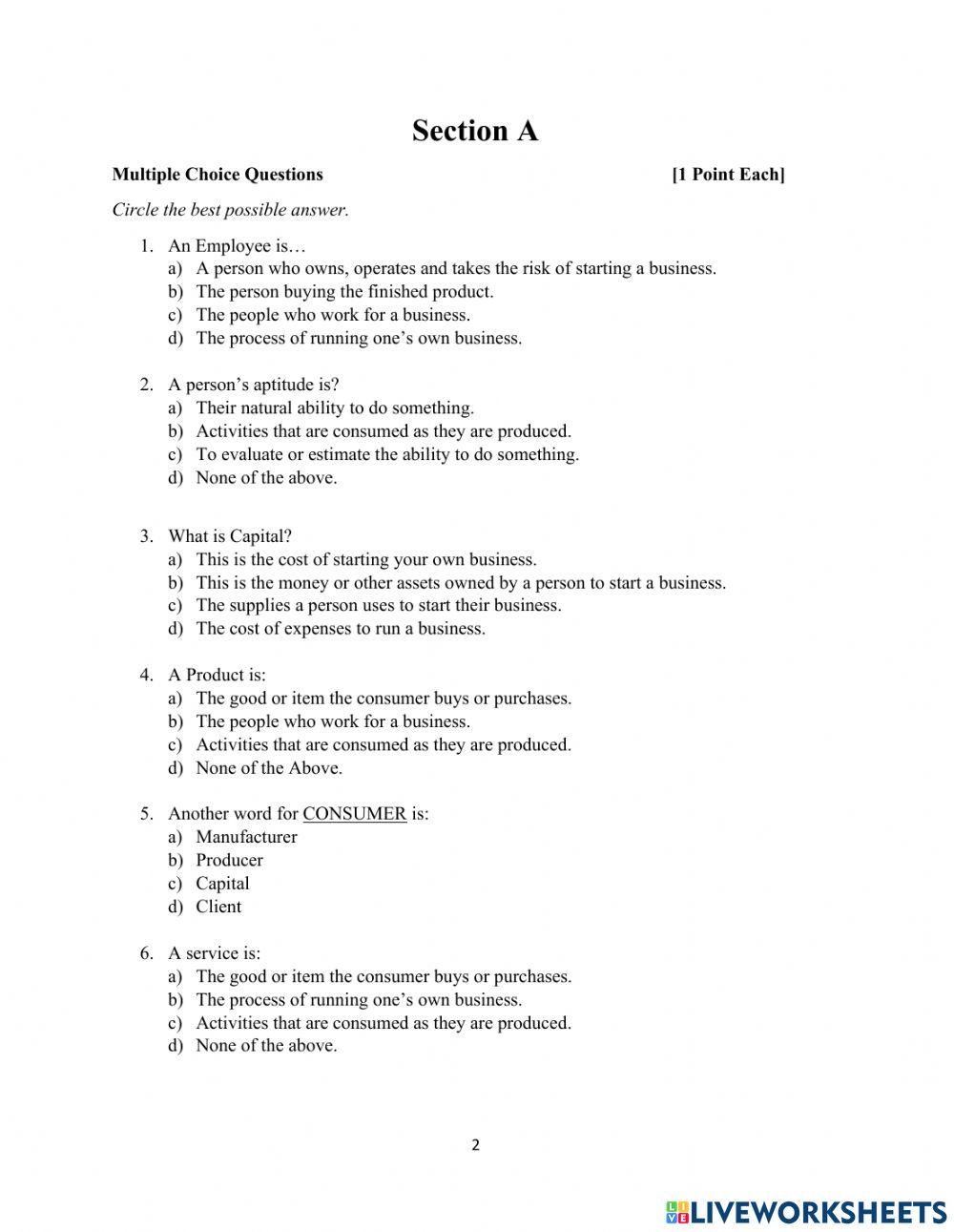 End of Year Examinations