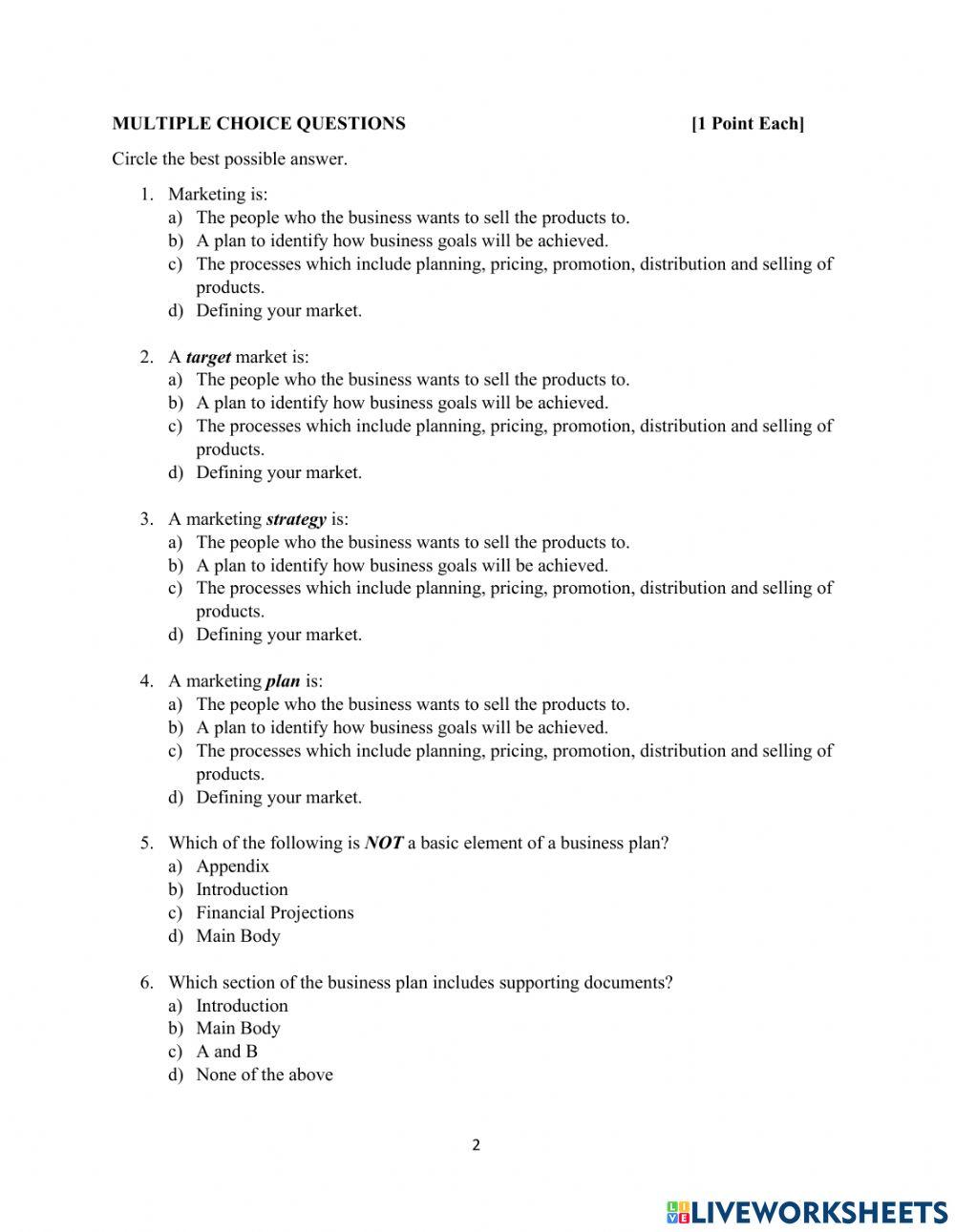 End of Year Examinations Grade 9