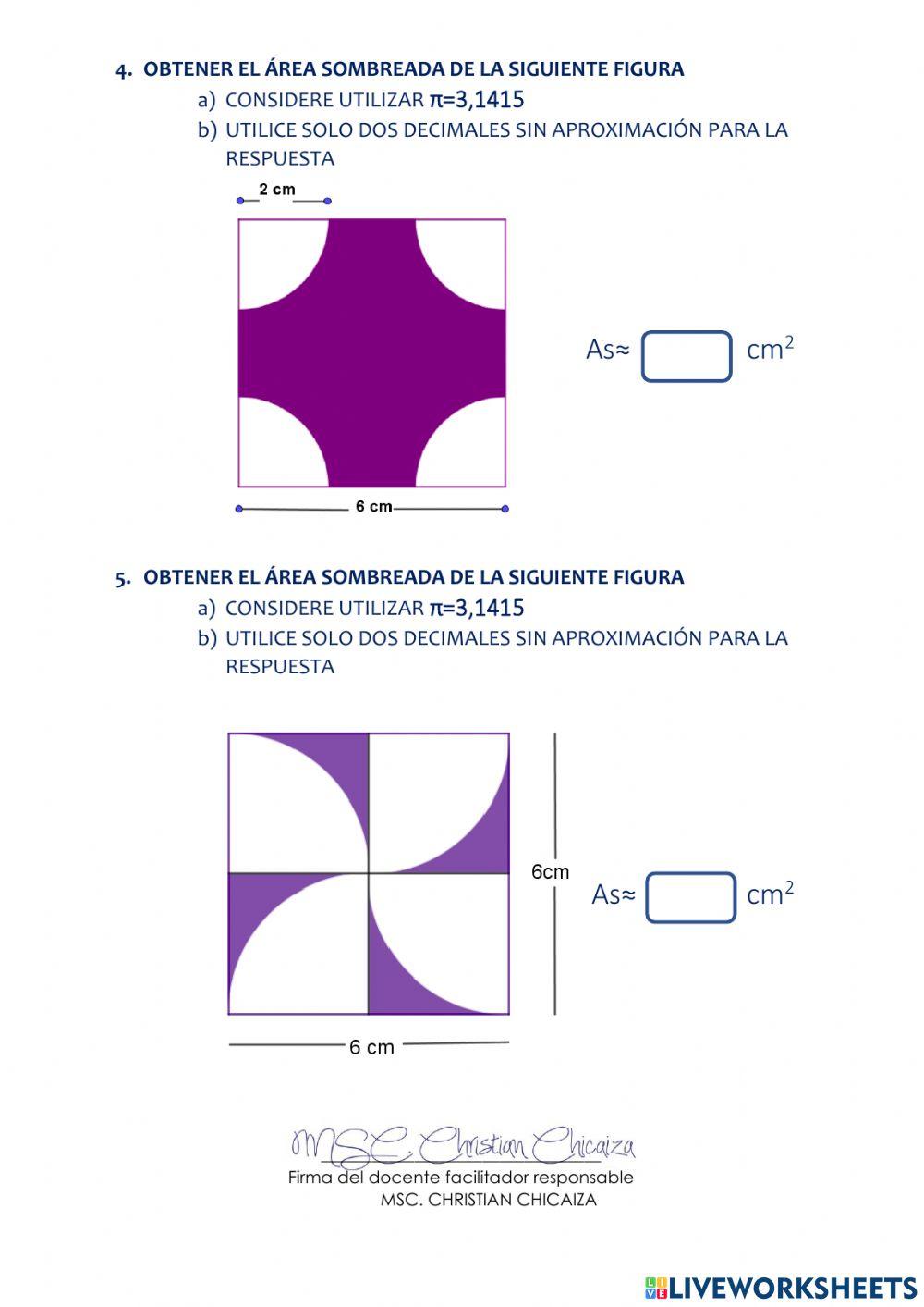Circunferencia: área y perímetros
