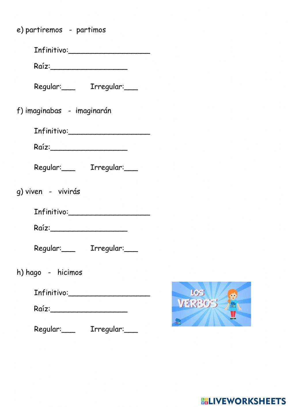 Los verbos regulares e irregulares