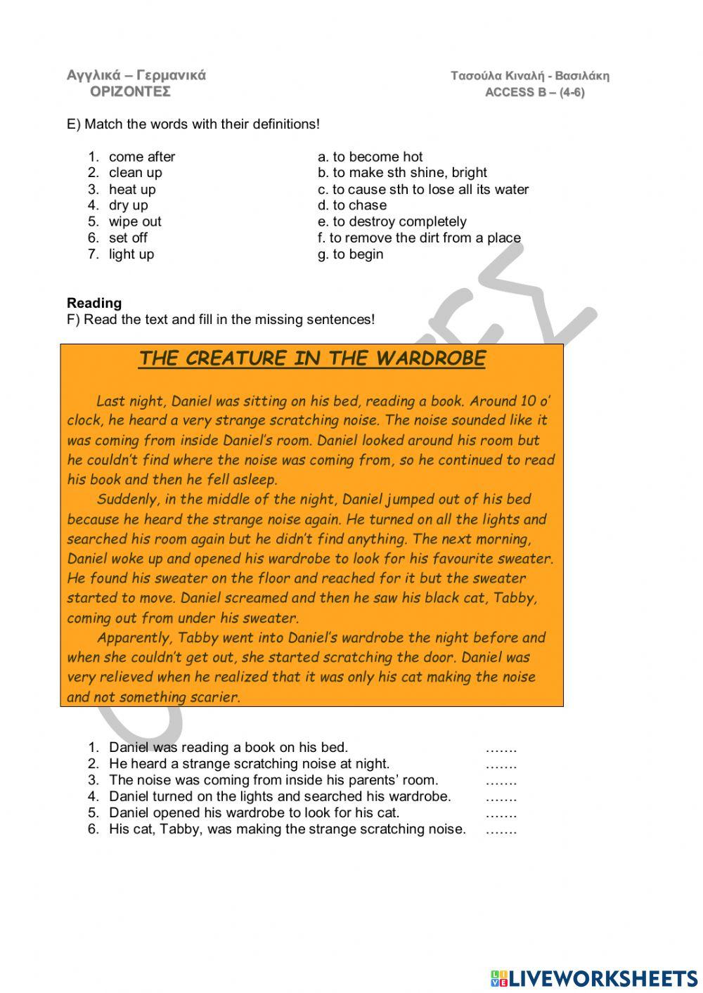 Access 2. Test 4 -6(A) Vocab. B class (rev).