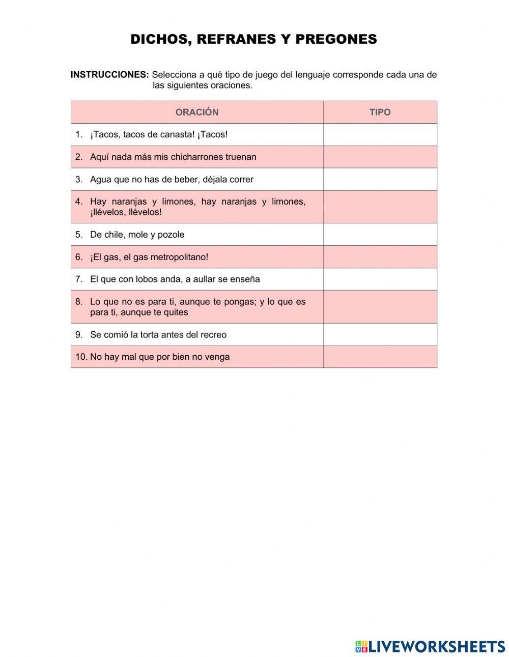 Dichos, refranes y pregones