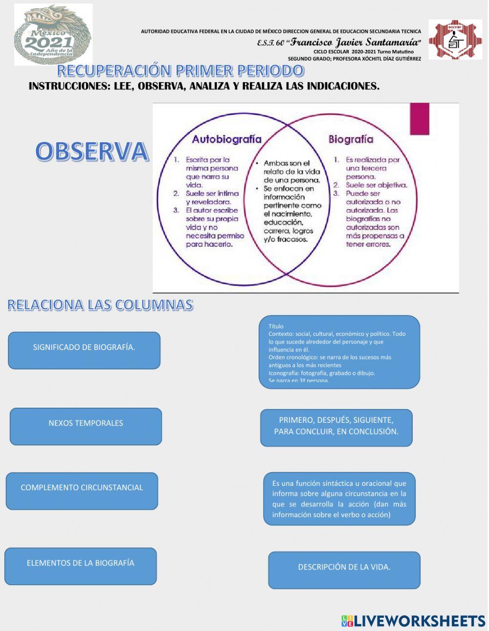 Recuperacion primer periodo español
