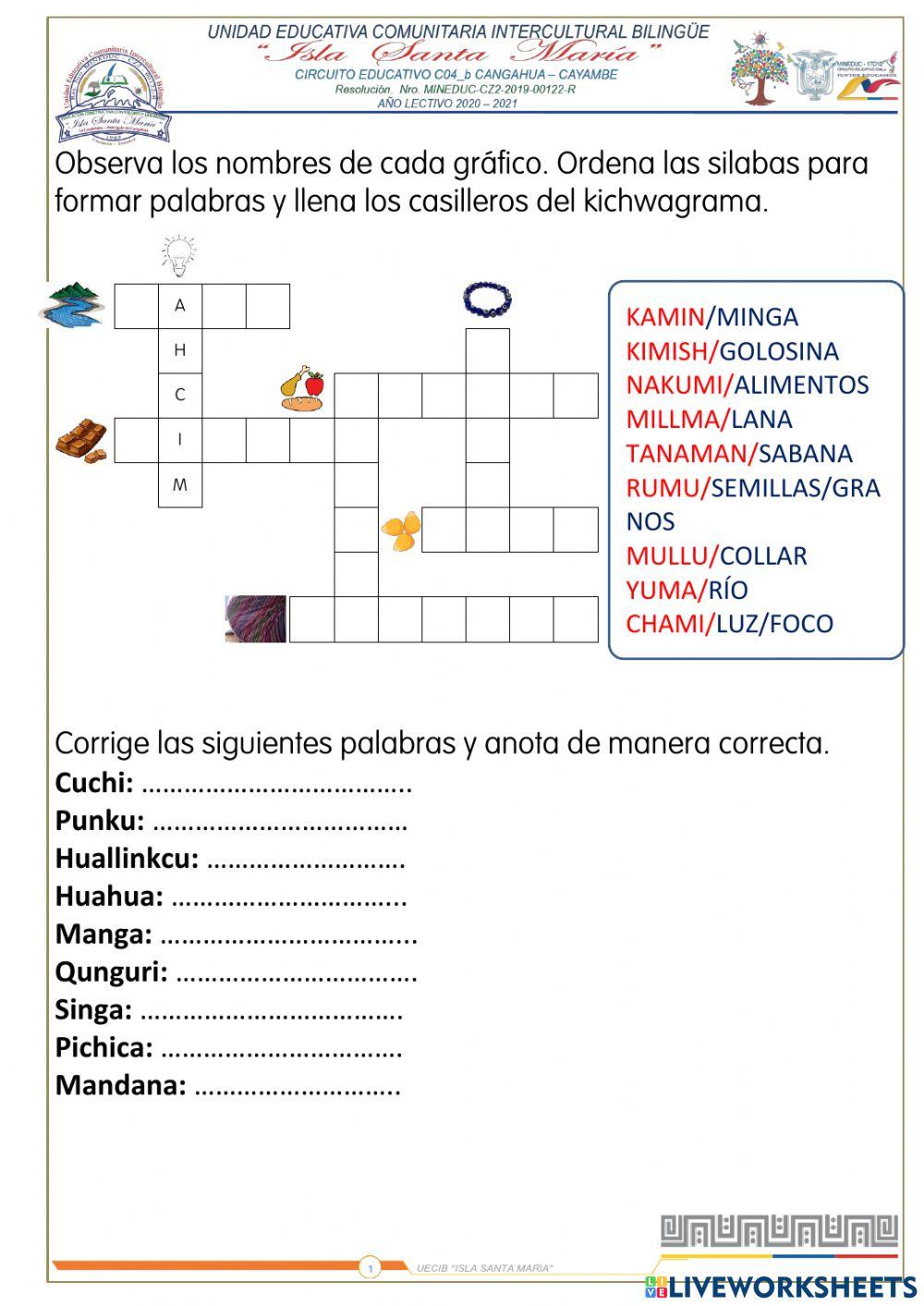 Vocabularios-Mushuk shimi