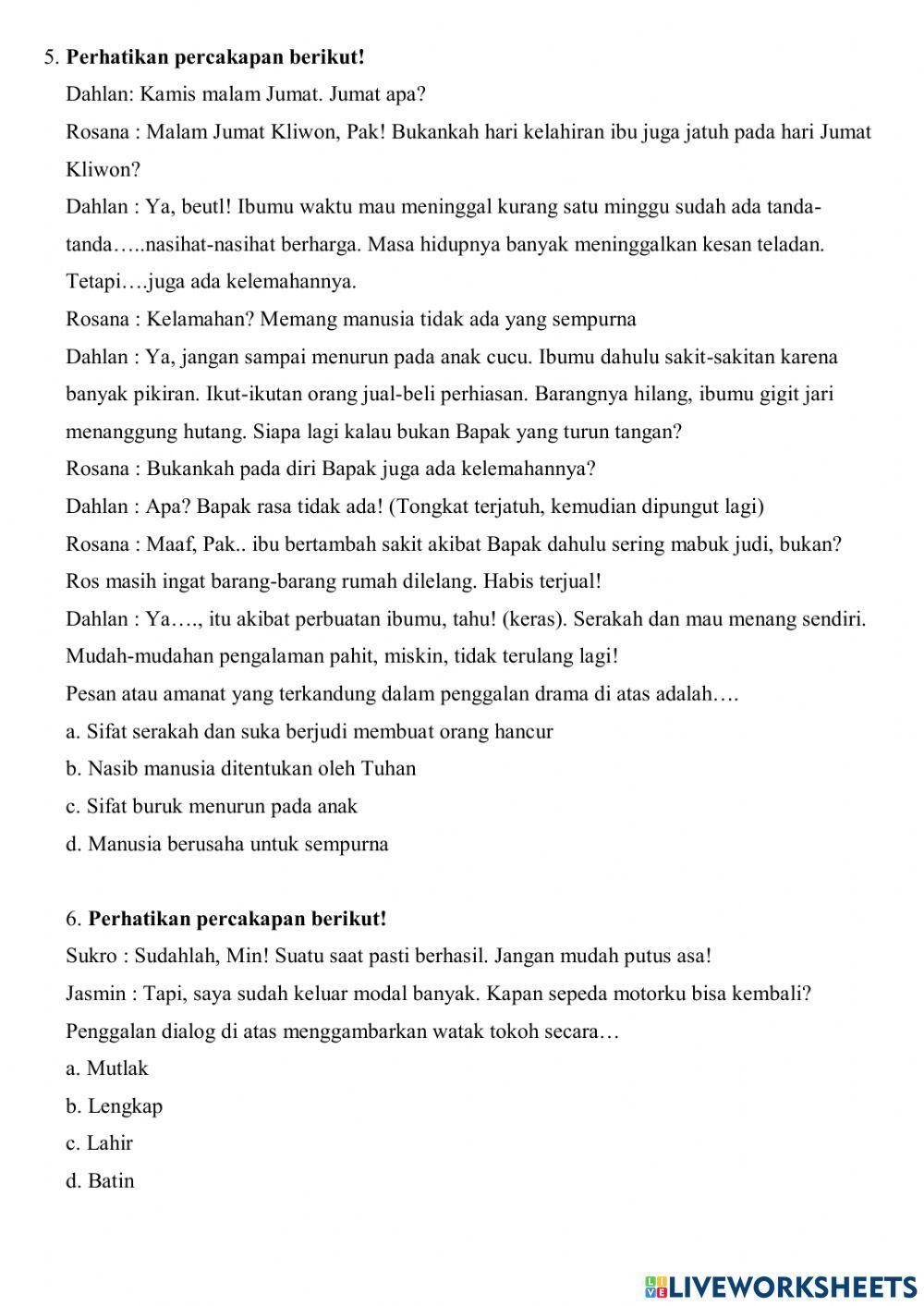 Penilaian Teks Drama