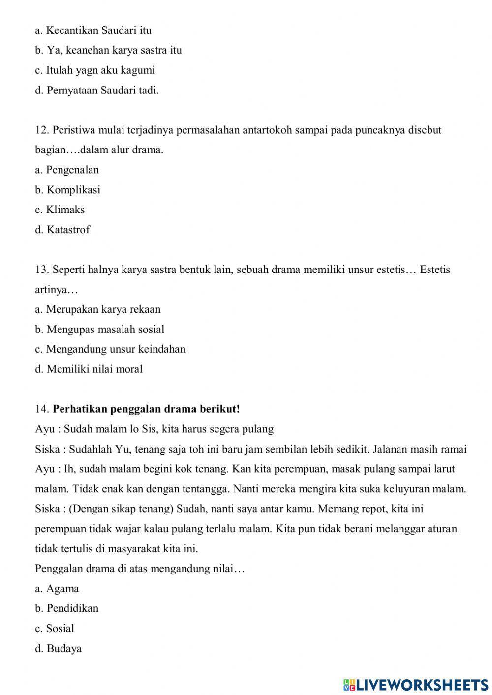 Penilaian Teks Drama