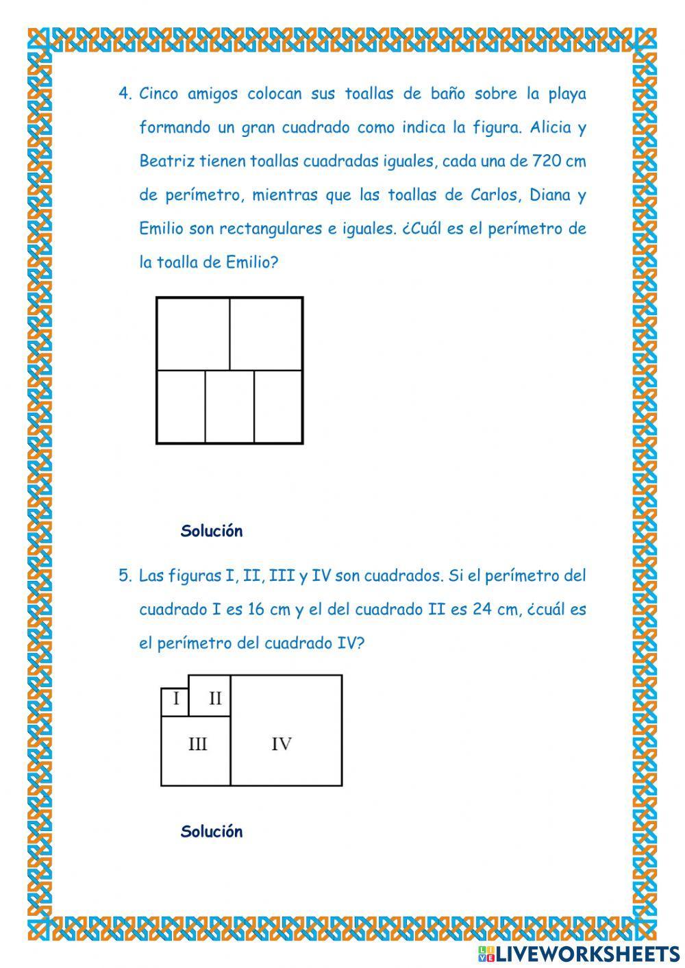 Problemas areas y perímetros