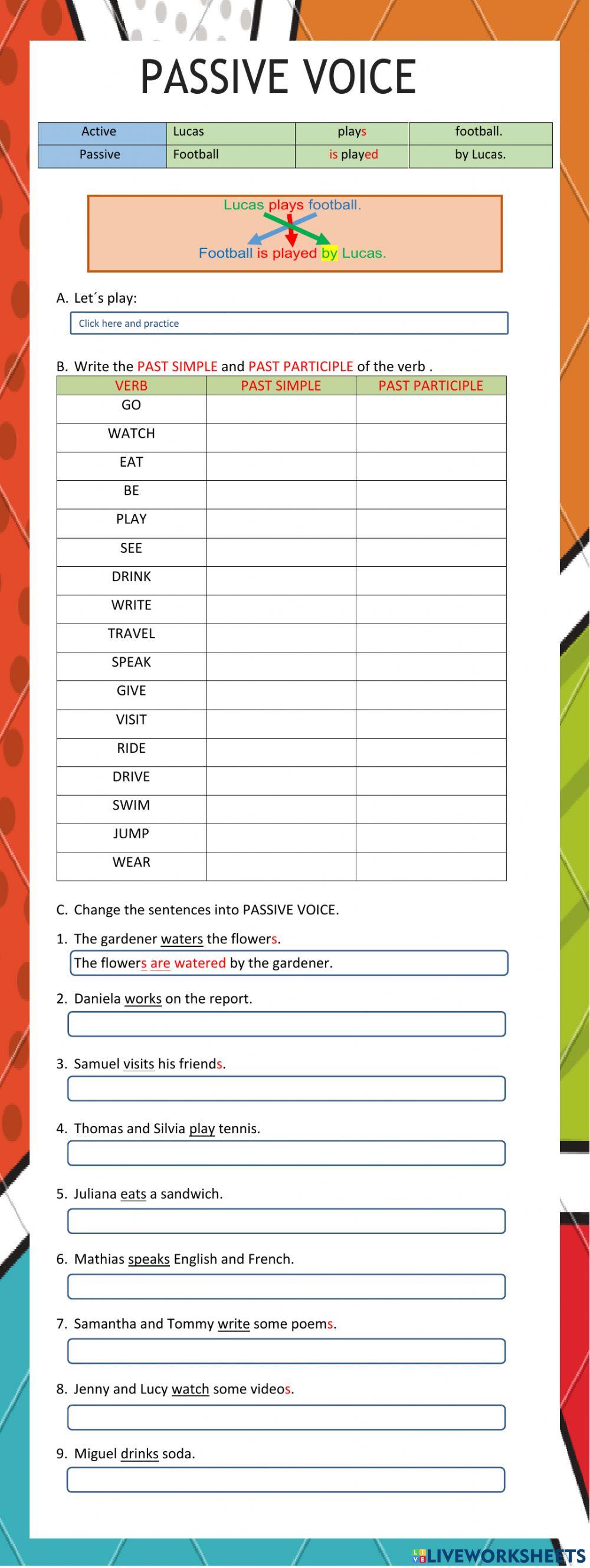 4° Passive Voice - Homework