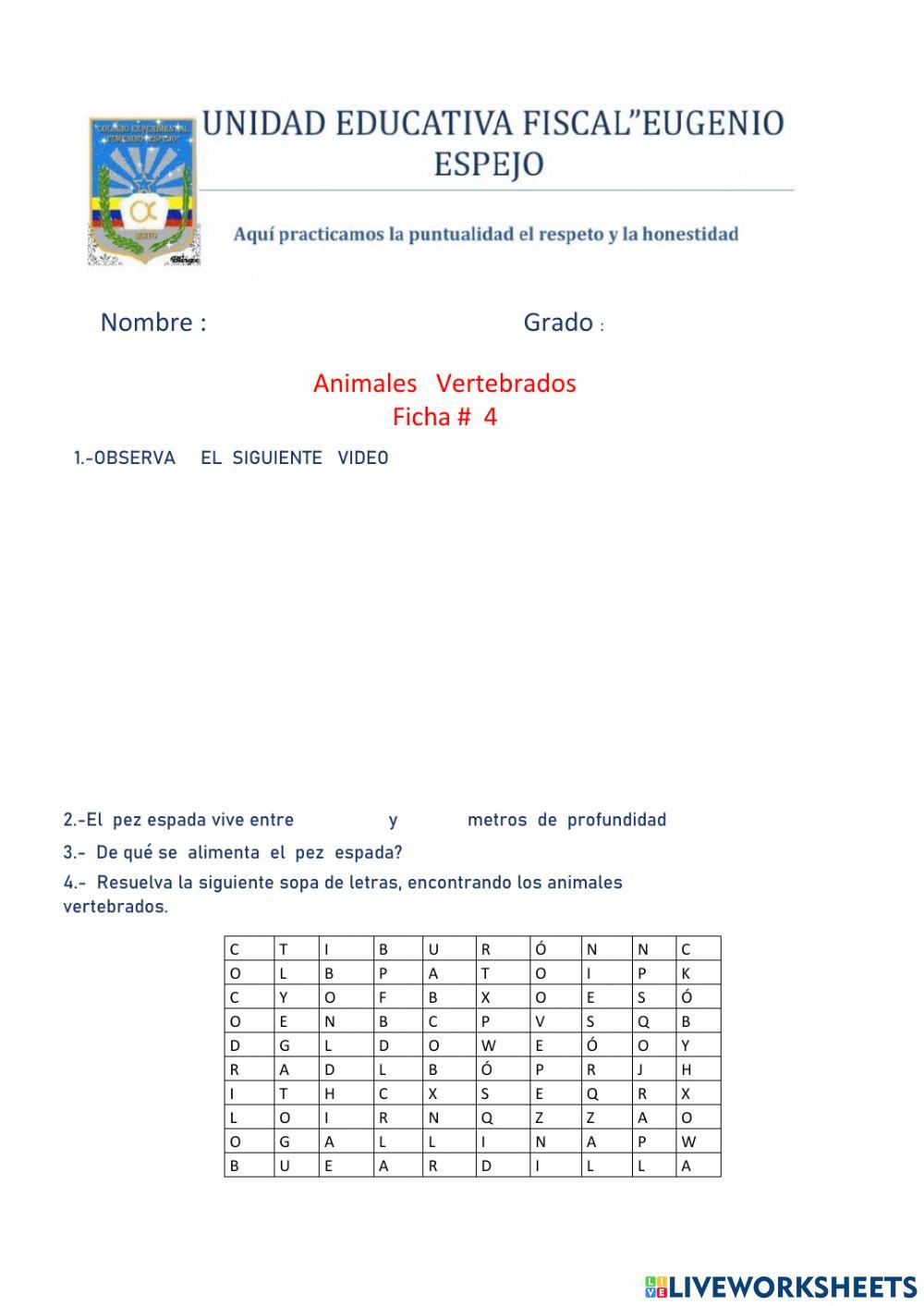 Animales Vertebrados