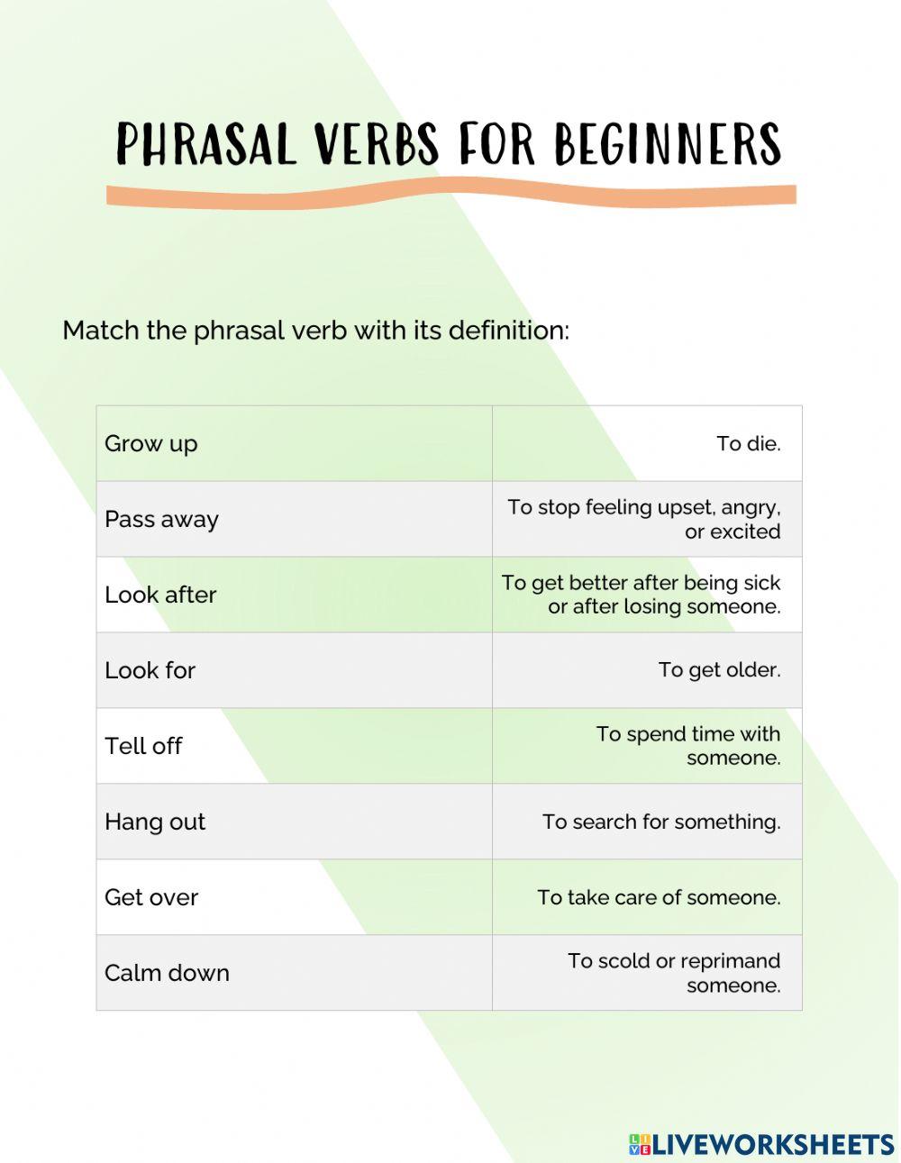 Phrasal verbs for beginners