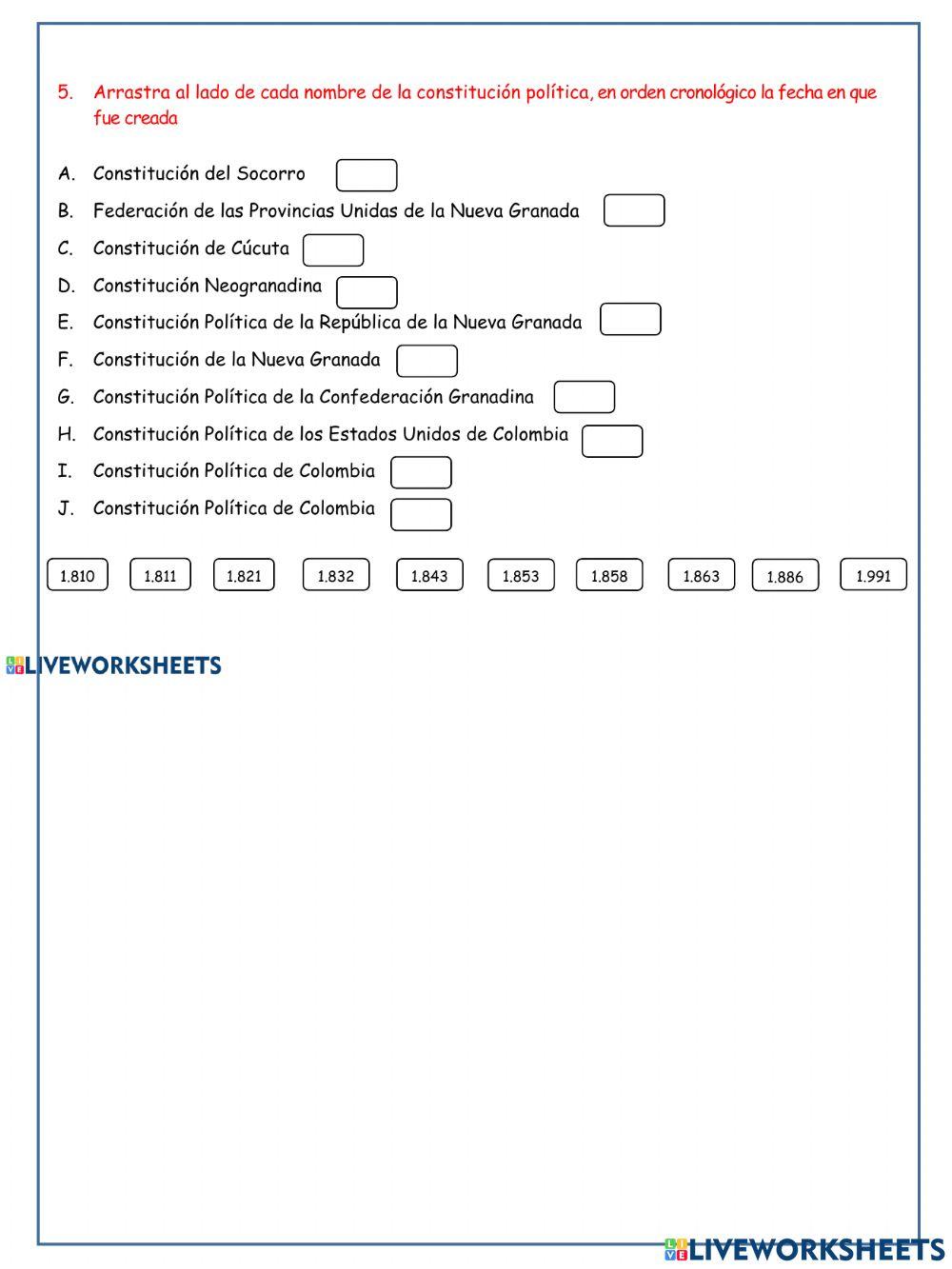 TALLER CIENCIAS SOCIALES LA CONSTITUCIÓN