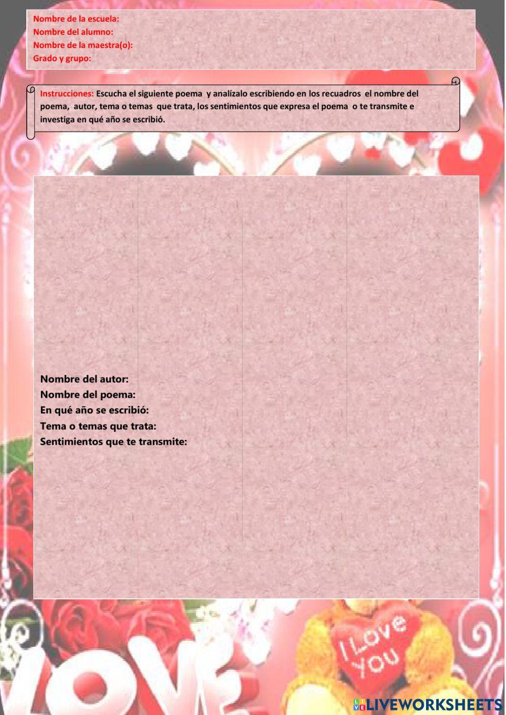 Lee y compara  poemas de diferentes épocas sobre un tema especifico