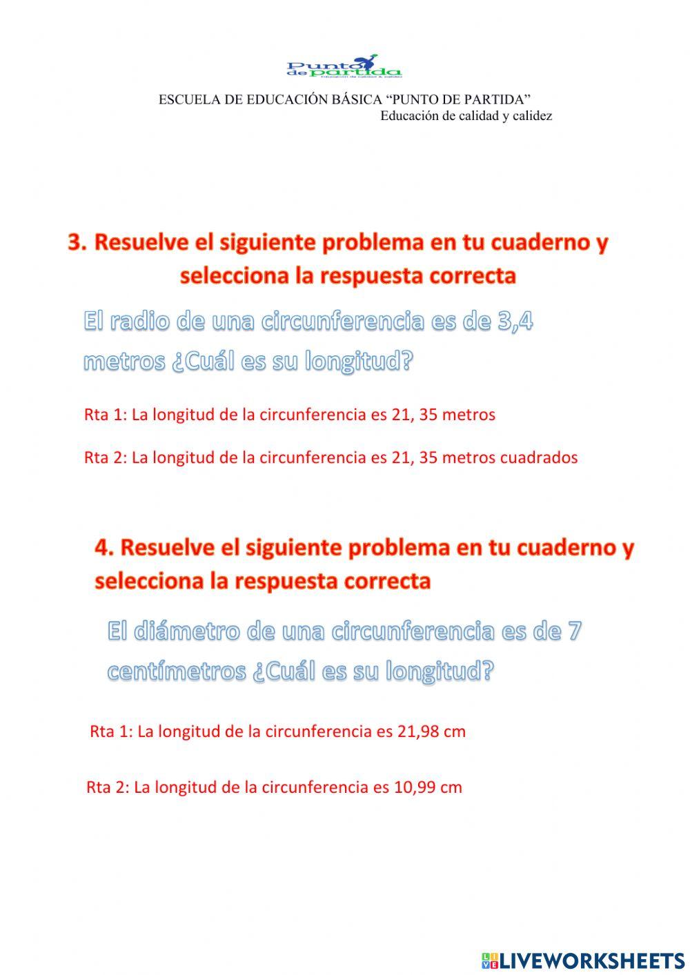 Elementos y longitud de la circunferencia