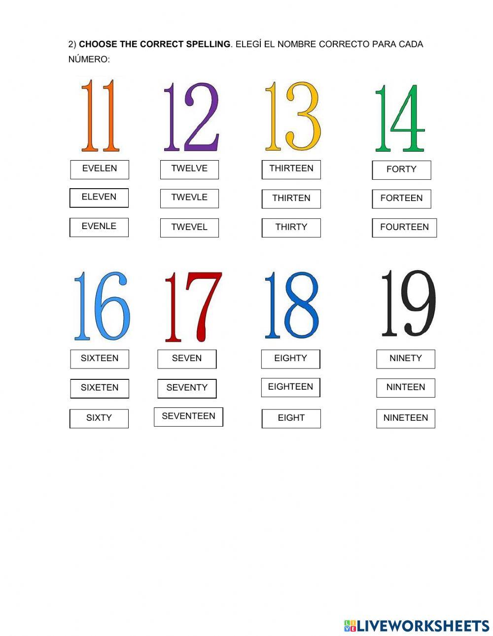 Prepositions and numbers