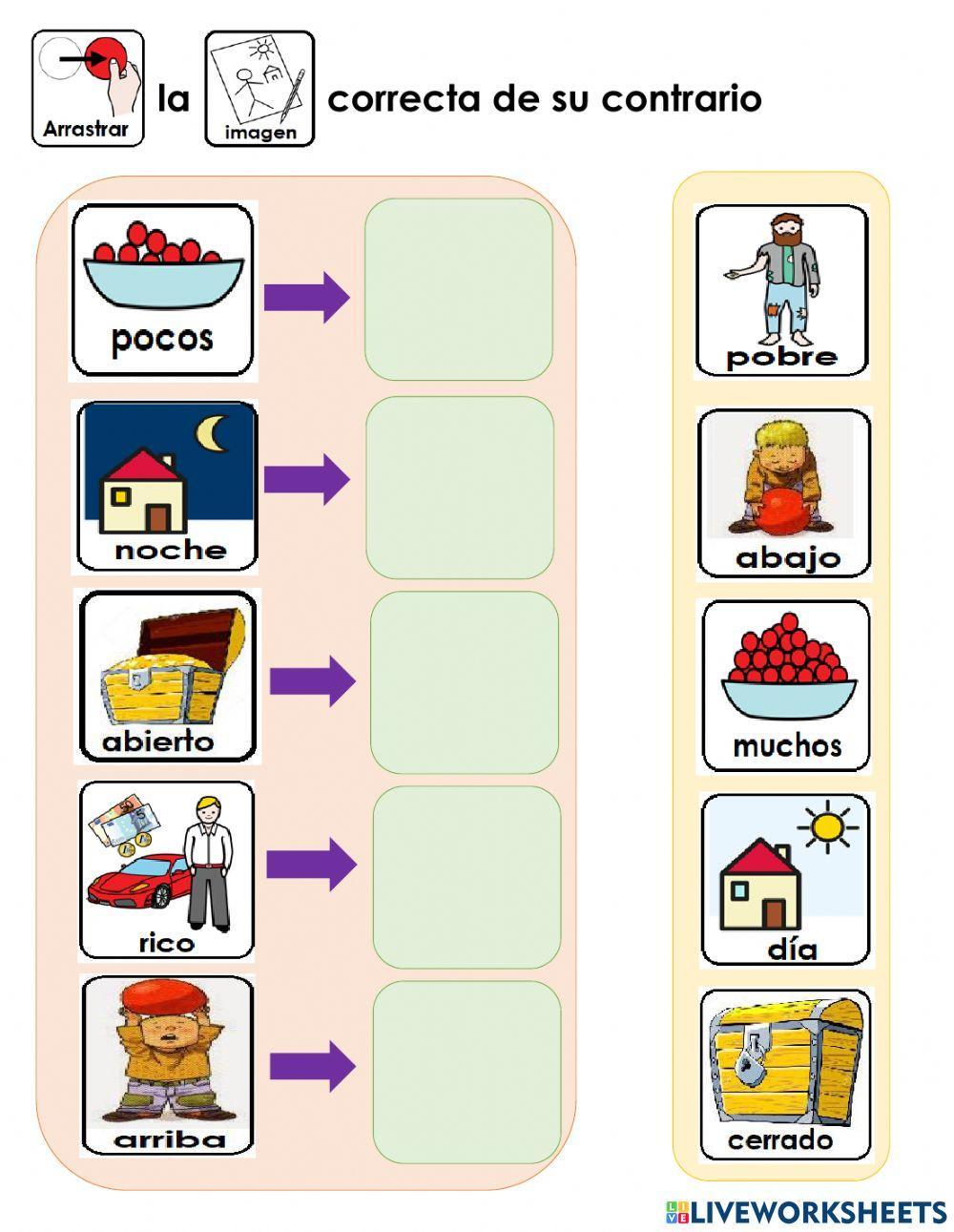 Ejercicios de contrarios