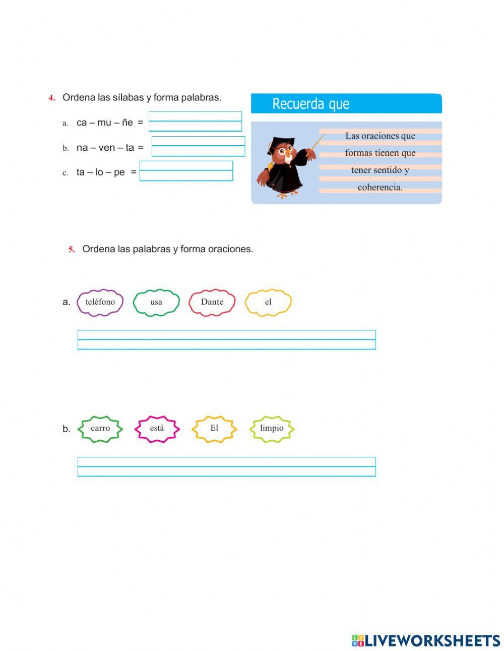 Formación de Palabras y Oraciones