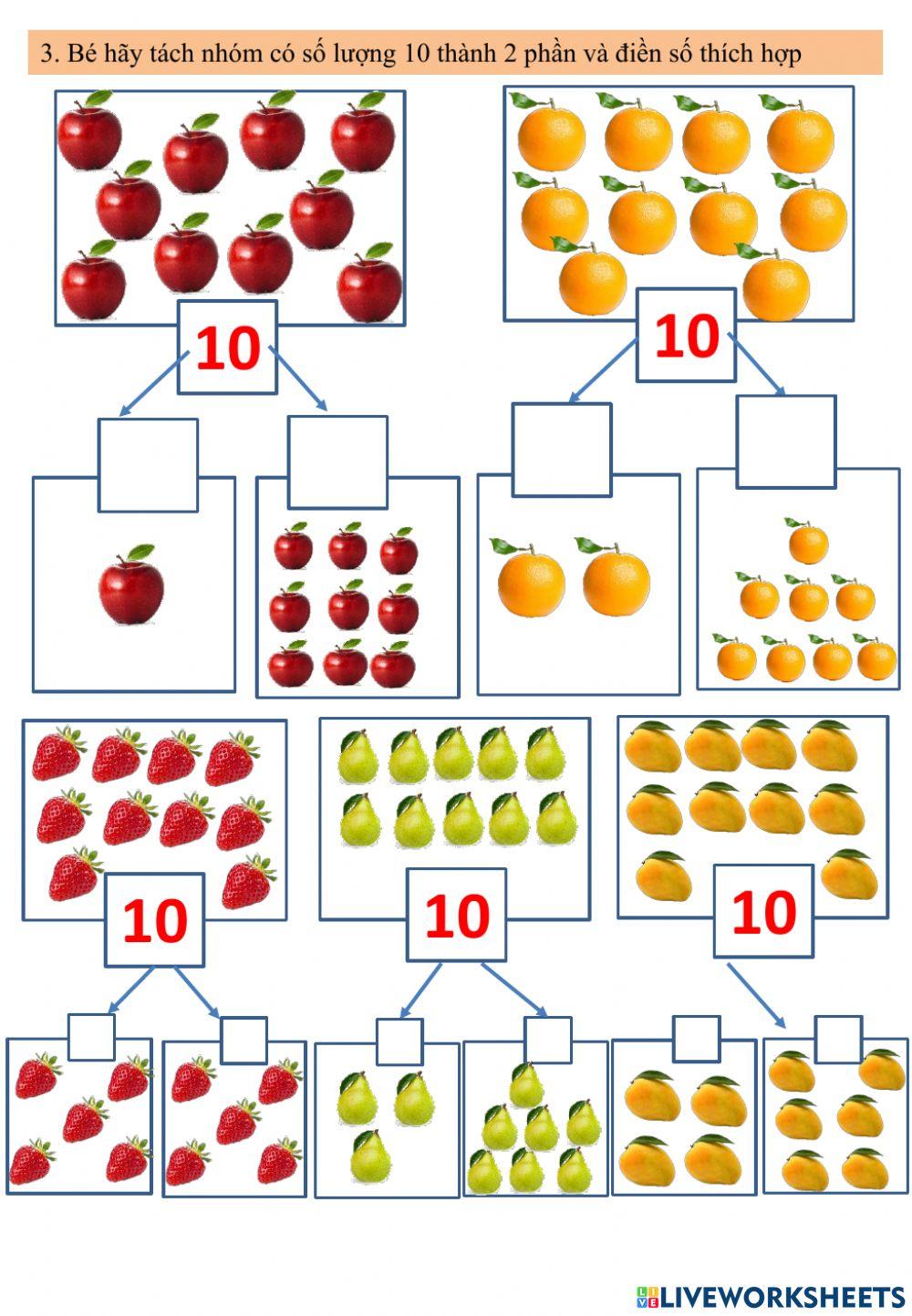 Tách gộp nhóm có 10 đối tượng