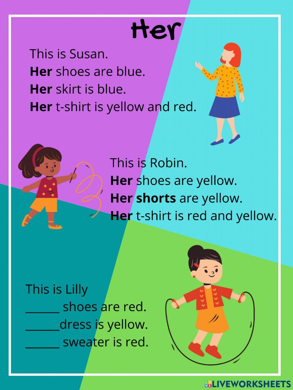 His her | Free Interactive Worksheets | 996074