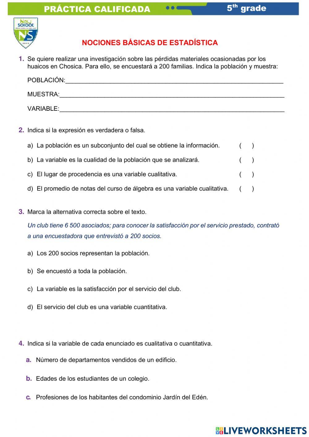 Nociones basicas de la estadistica