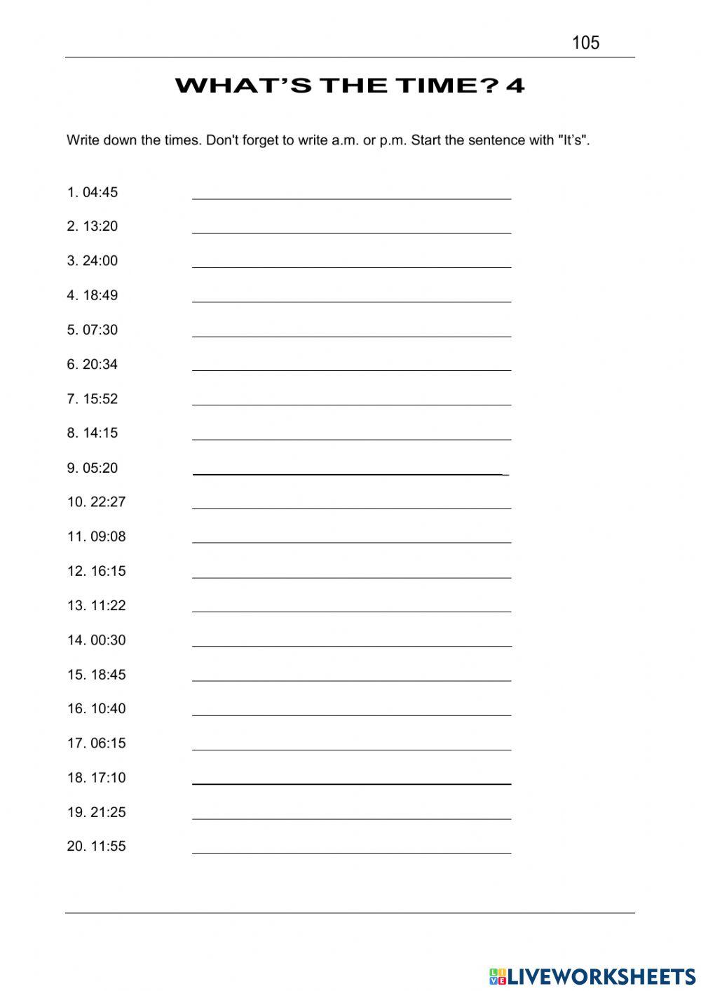 What’sthe time 4