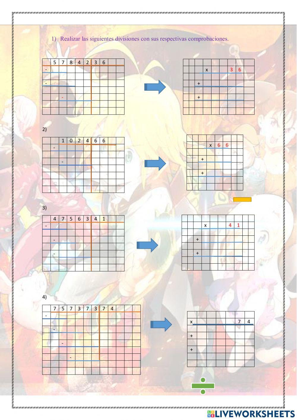 Divisiones para 2 cifras