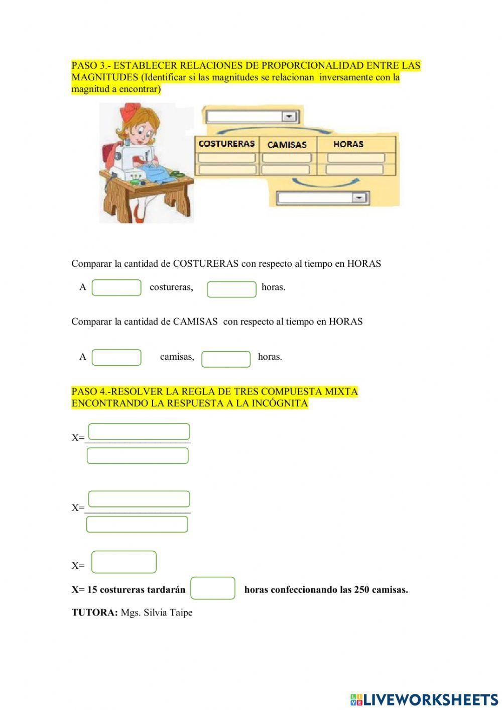 Regla de tres compuesta mixta