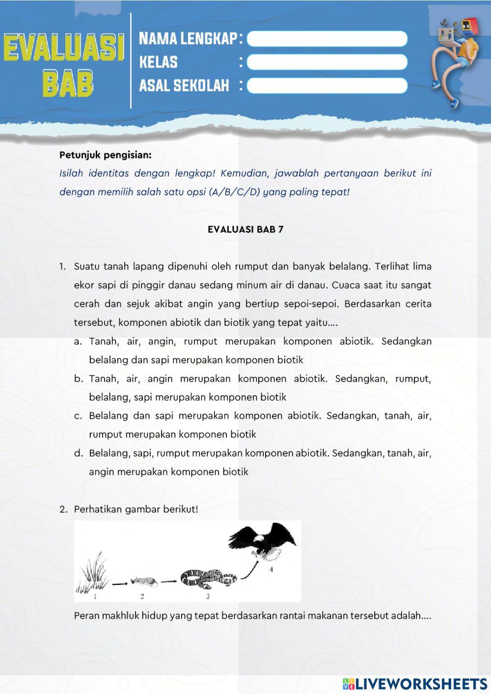 Evaluasi Interaksi Makhluk Hidup