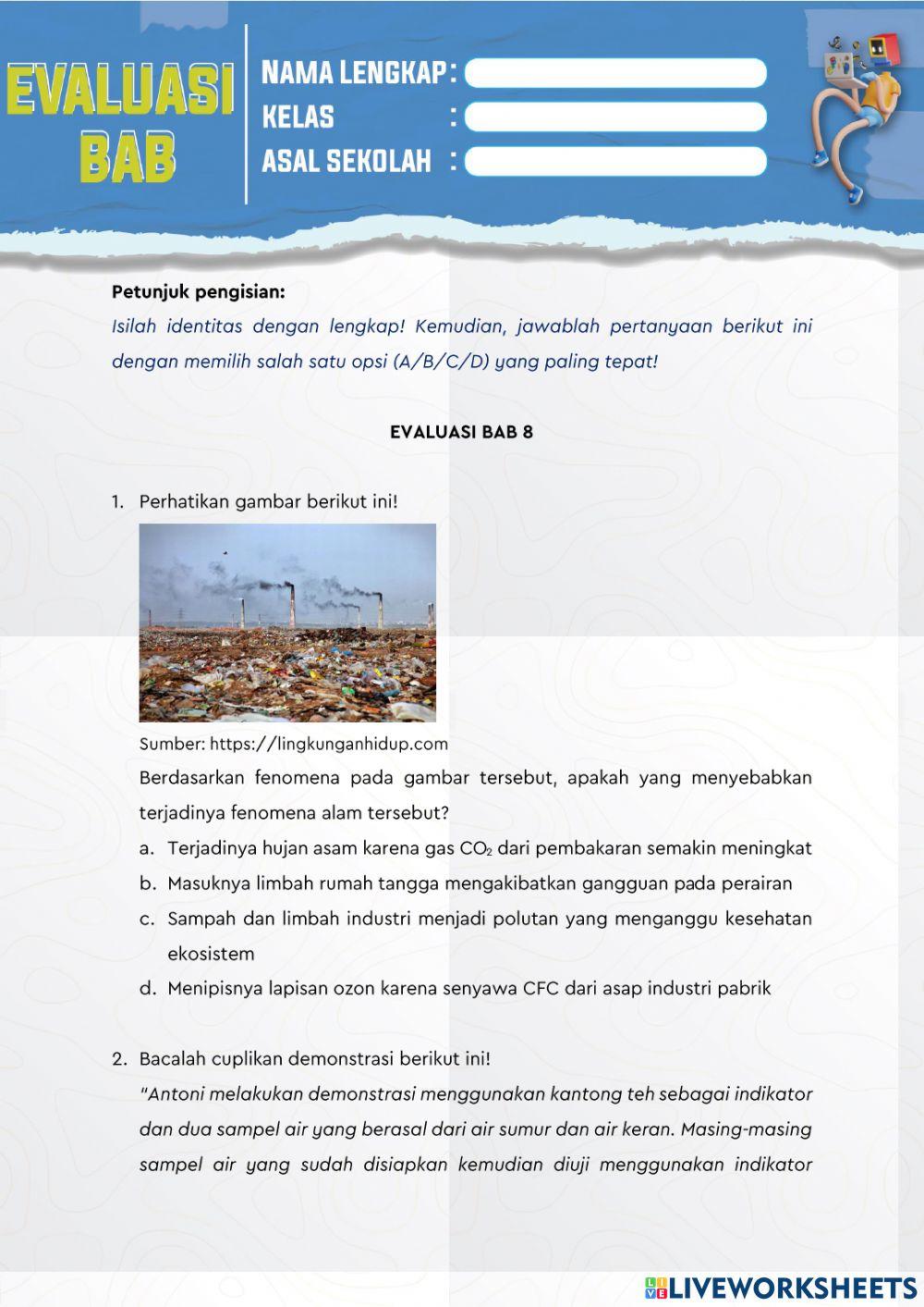 Evaluasi Pencemaran Lingkungan