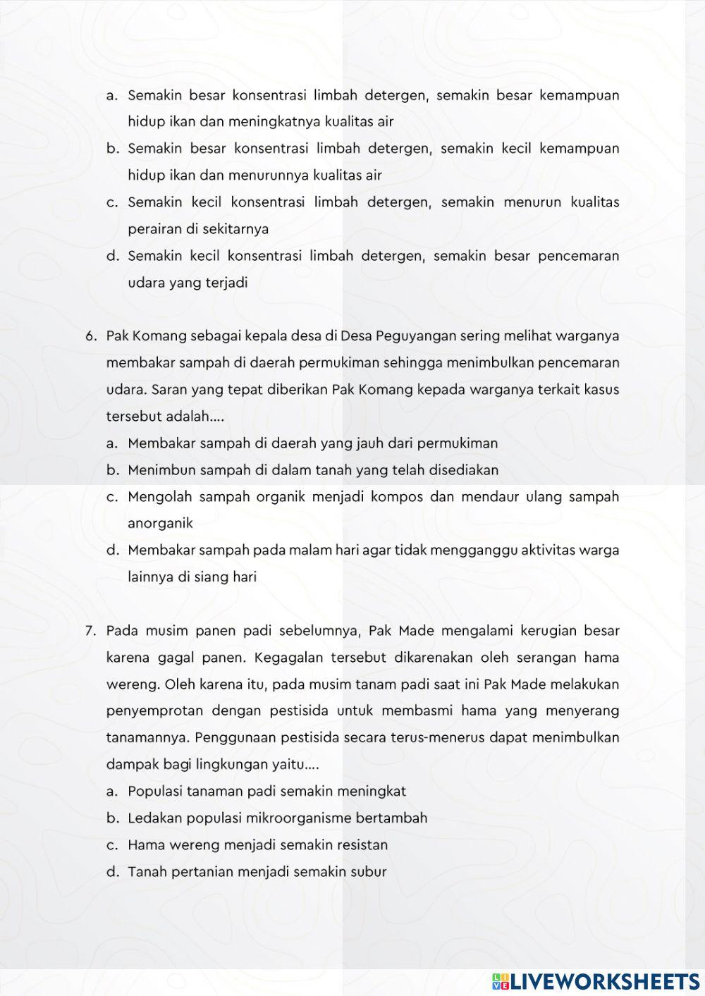 Evaluasi Pencemaran Lingkungan