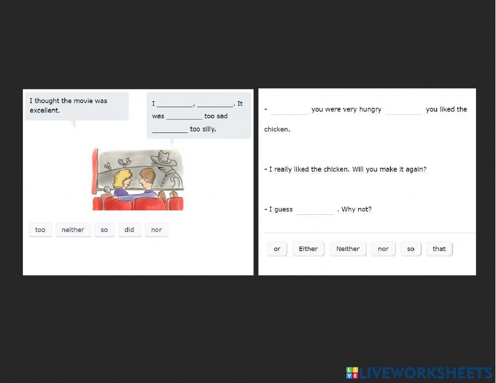 Conjunction in pair - in short answer TEST
