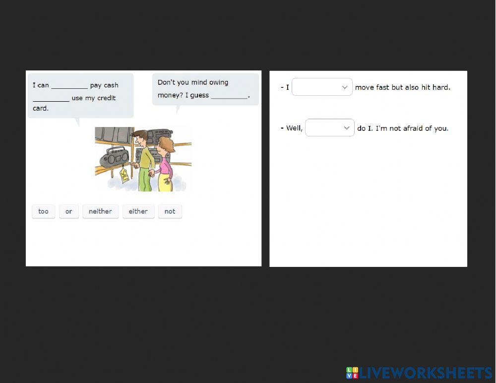 Conjunction in pair - in short answer TEST