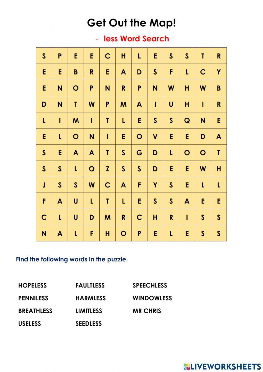 Suffix Word Search