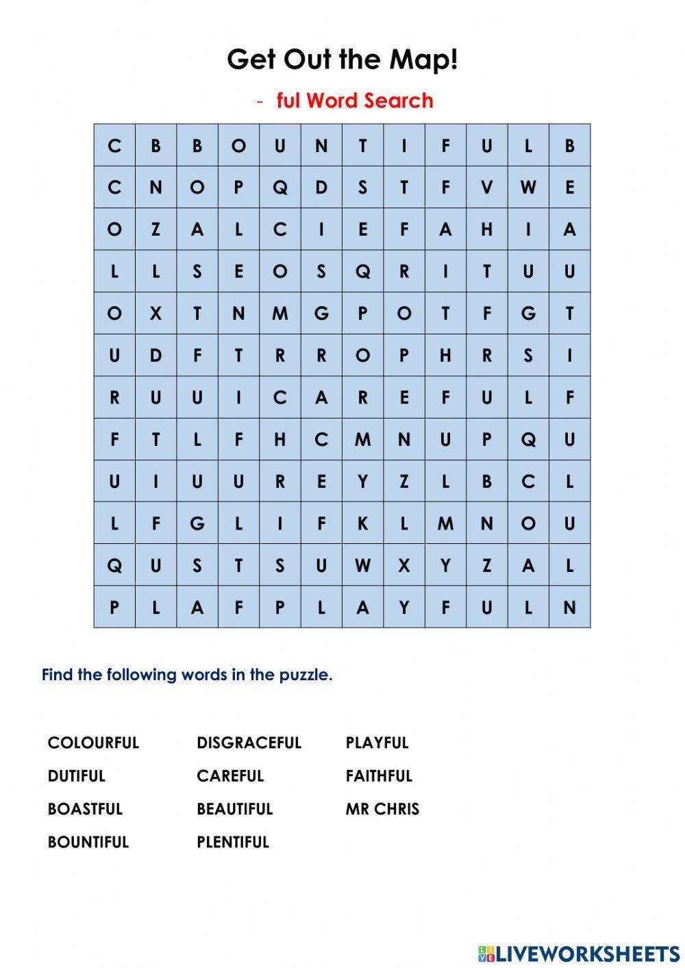 Suffix Word Search