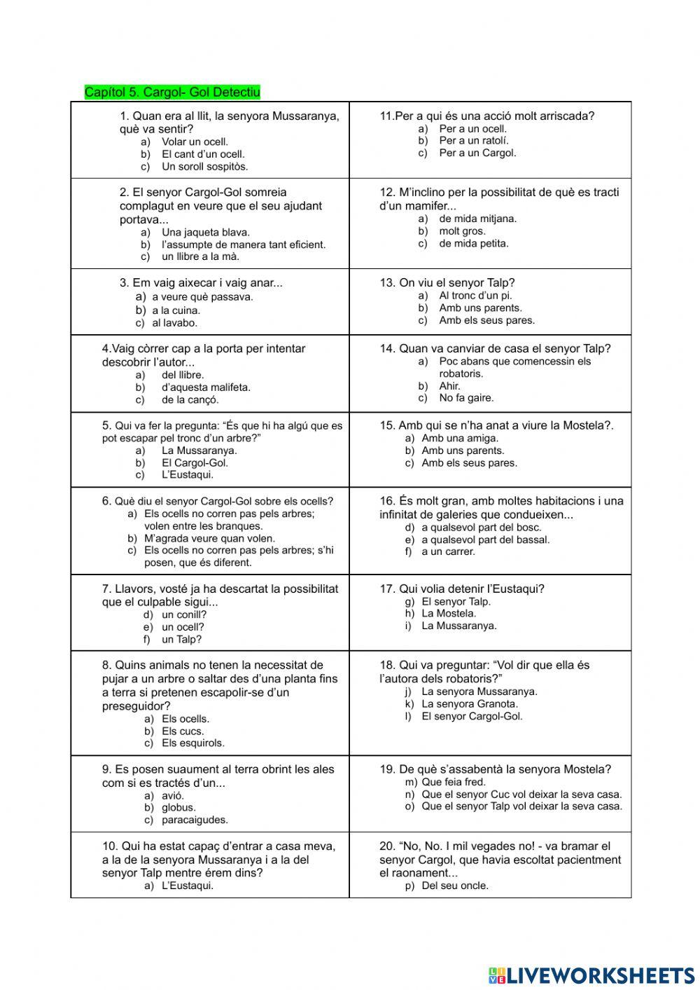 Cargol-Gol, detectiu. Cap.5